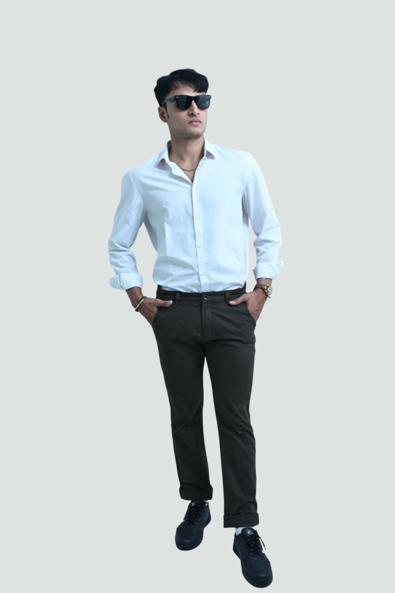 Tapered Fit Olive Trouser
