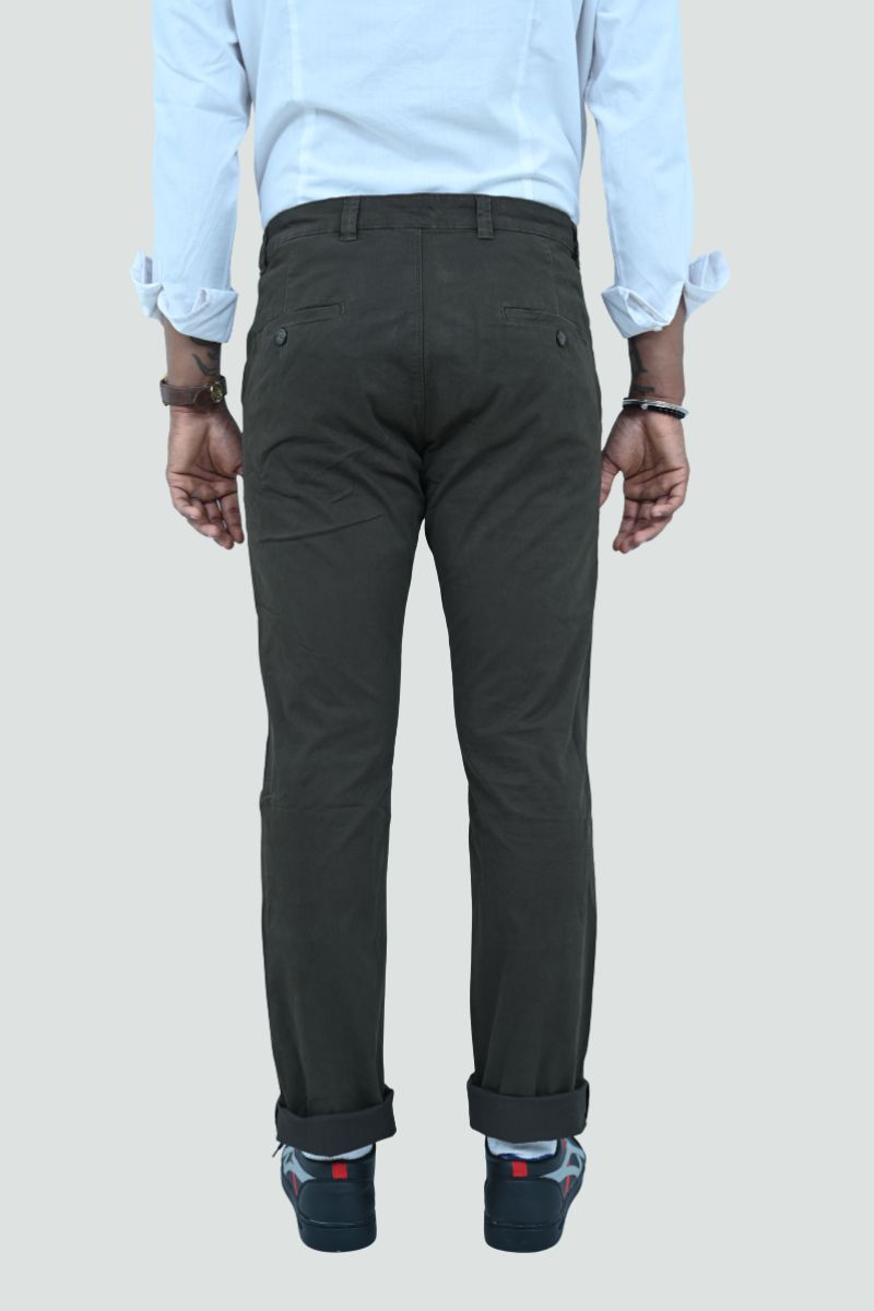 Tapered Fit Olive Trouser