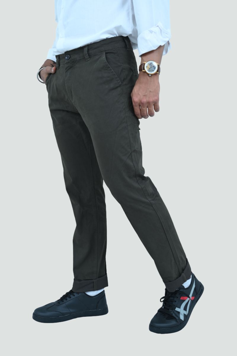Tapered Fit Olive Trouser
